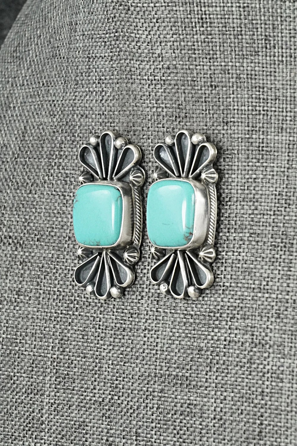 Turquoise & Sterling Silver Earrings - Bobby Johnson