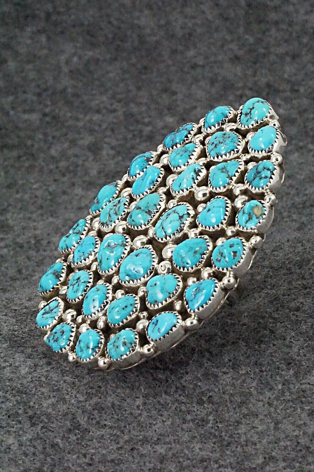 Turquoise and Sterling Silver Ring - Marlene Haley - Size 7 (adj.)