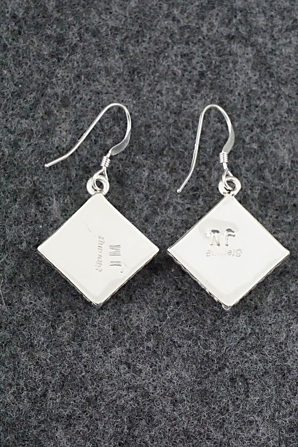 Turquoise & Sterling Silver Inlay Earrings - James Manygoats