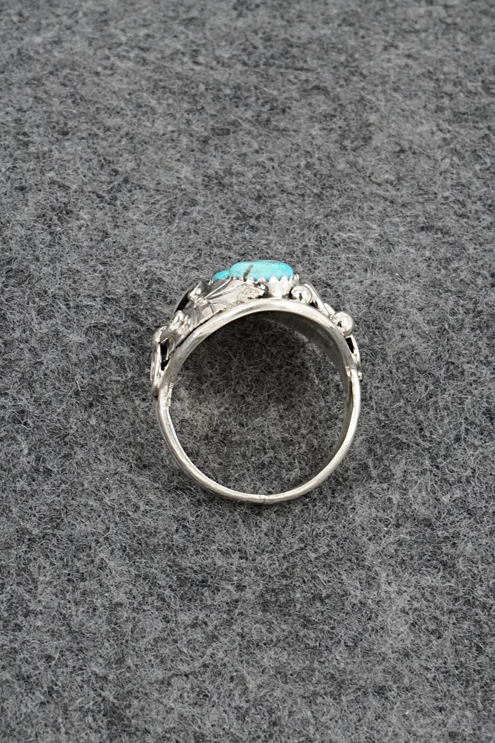 Turquoise & Sterling Silver Ring - Lorraine Brown - Size 10.75