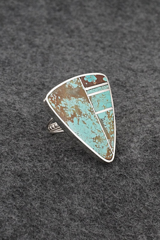 Turquoise & Sterling Silver Ring - Harold Smith - Size 8