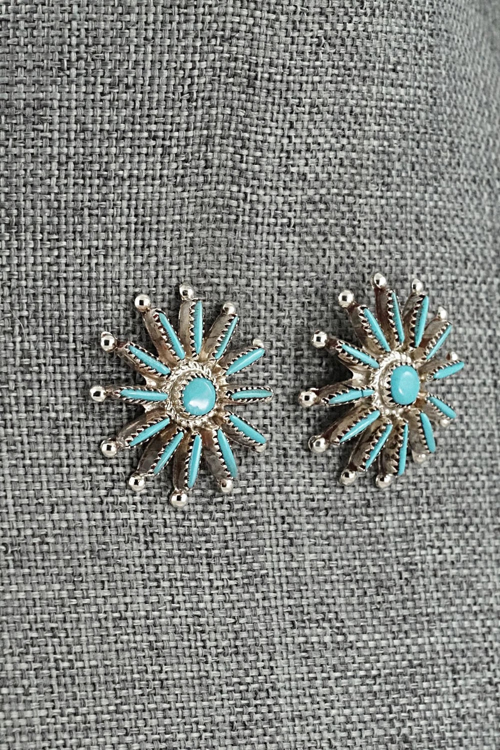 Turquoise & Sterling Silver Earrings - Samantha Waatsa