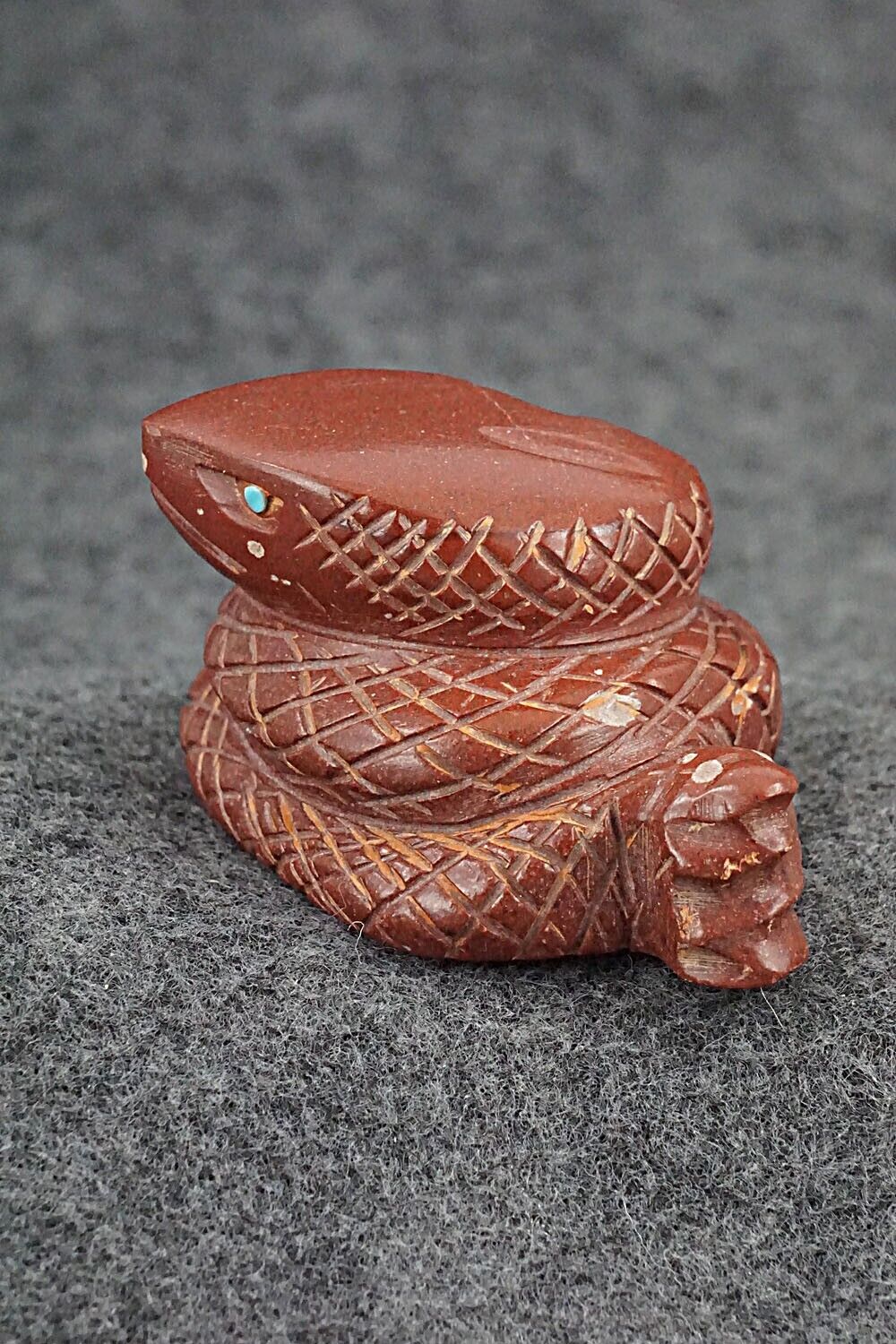 Rattlesnake Zuni Fetish Carving - Gilbert Lonjose