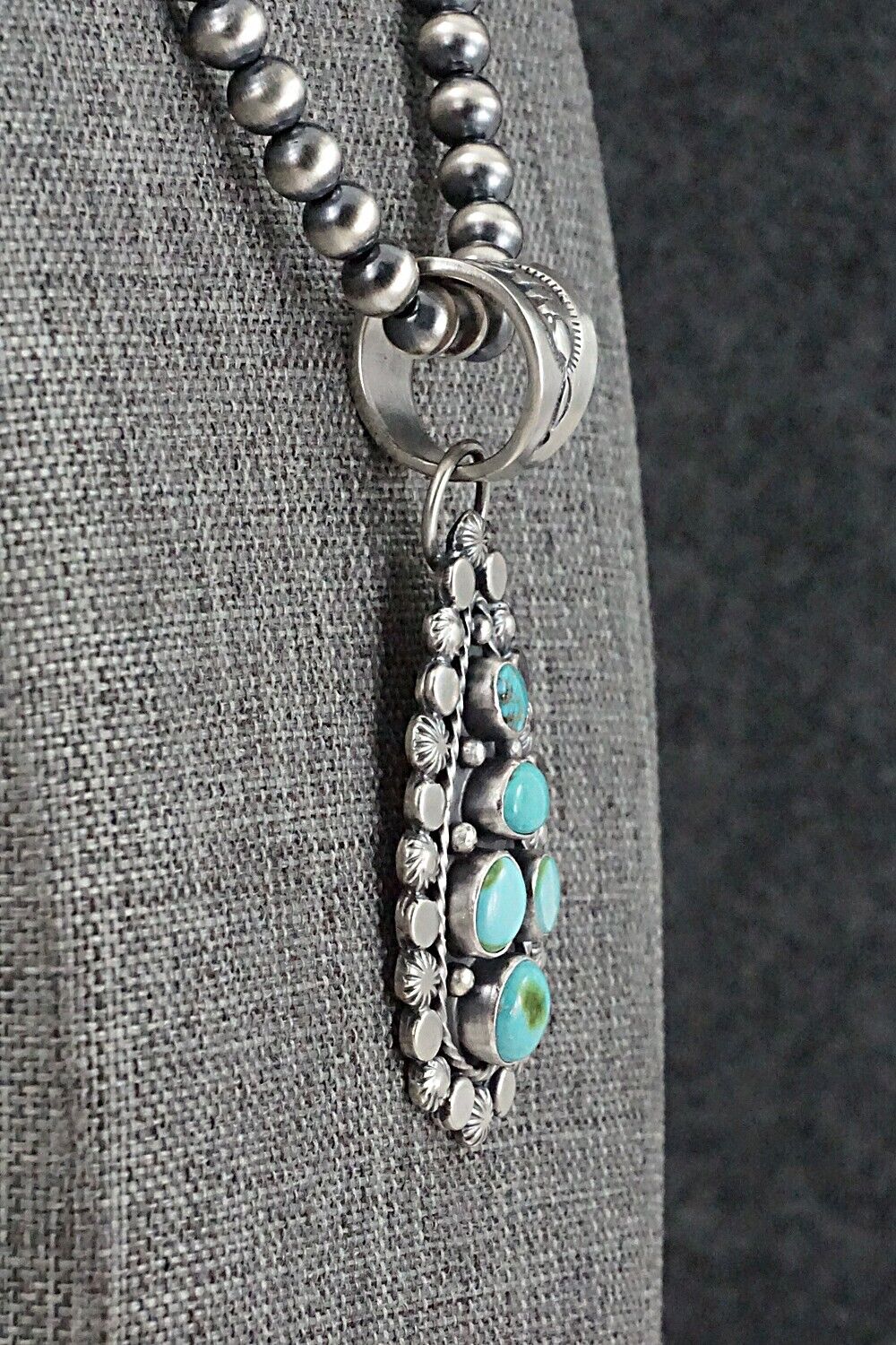 Turquoise & Sterling Silver Necklace - Adrienne Gordon