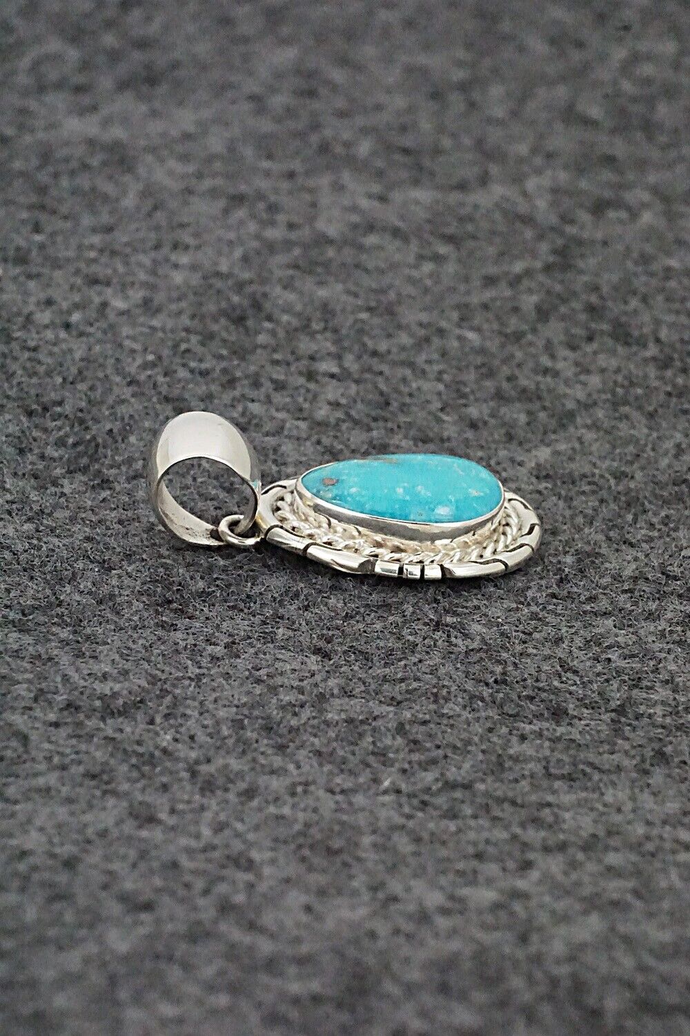 Turquoise & Sterling Silver Pendant - Johnny Frank