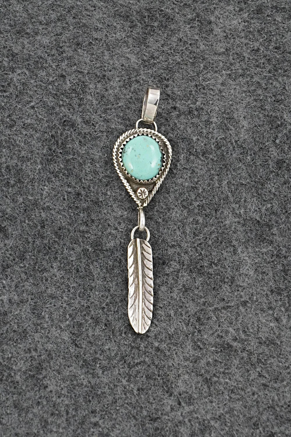 Turquoise & Sterling Silver Pendant - Priscilla Reeder