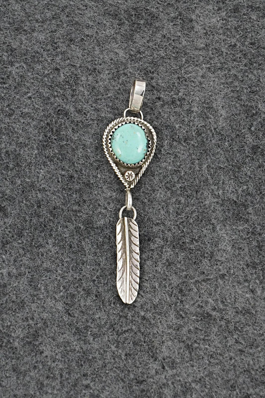Turquoise & Sterling Silver Pendant - Priscilla Reeder