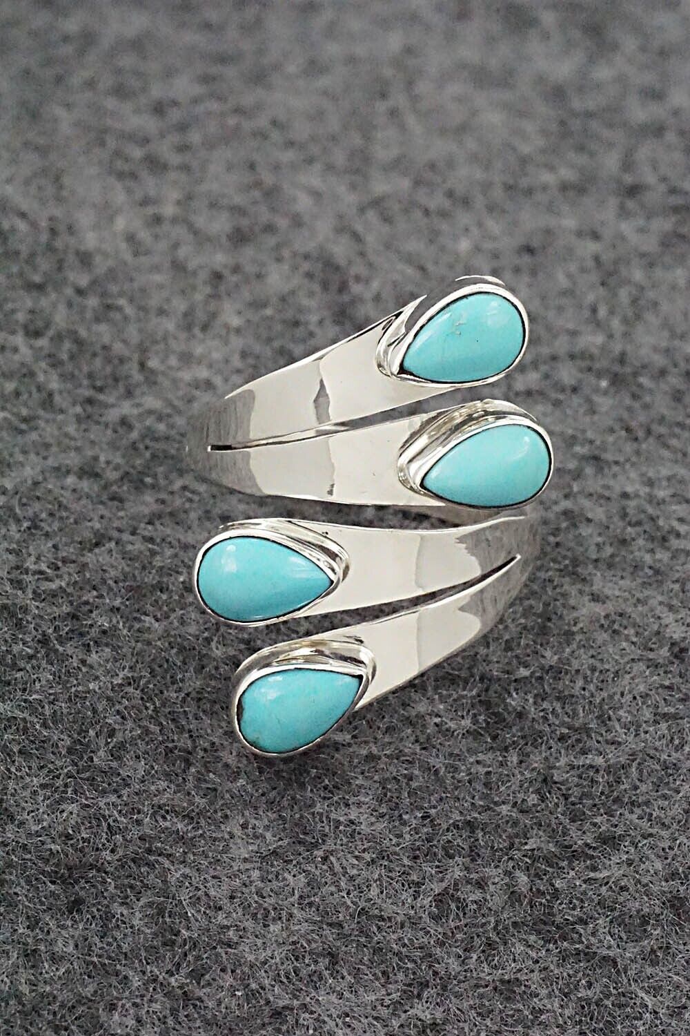 Turquoise & Sterling Silver Ring - Thomas Yazzie - Size 8