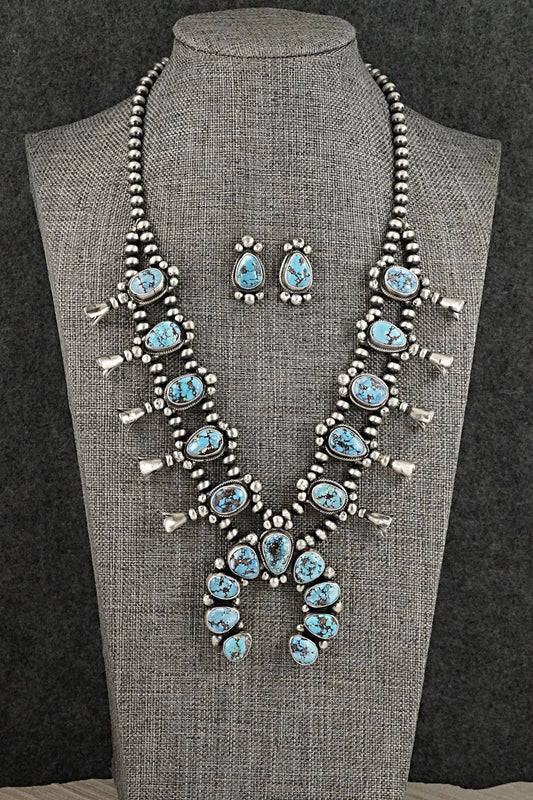 Turquoise & Sterling Silver Squash Blossom Set - Darrin Livingston