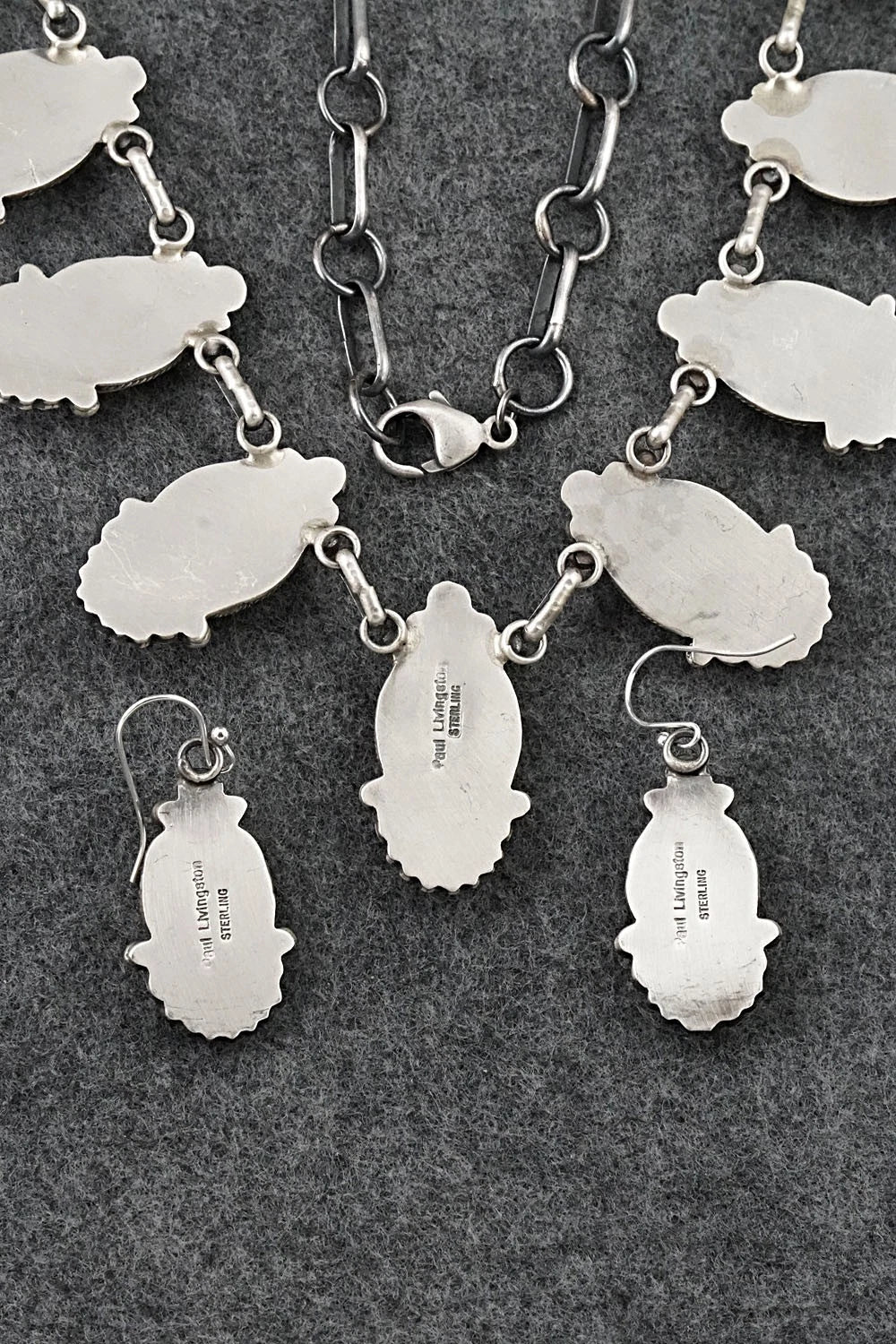 Spiny Oyster & Sterling Silver Necklace and Earrings Set - Paul Livingston