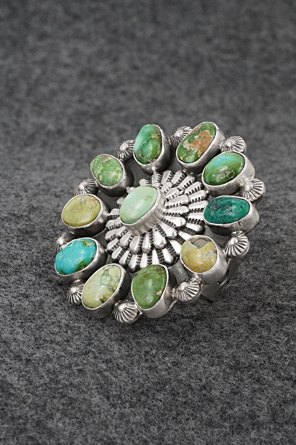 Turquoise & Sterling Silver Ring - Tom Lewis - Size 7