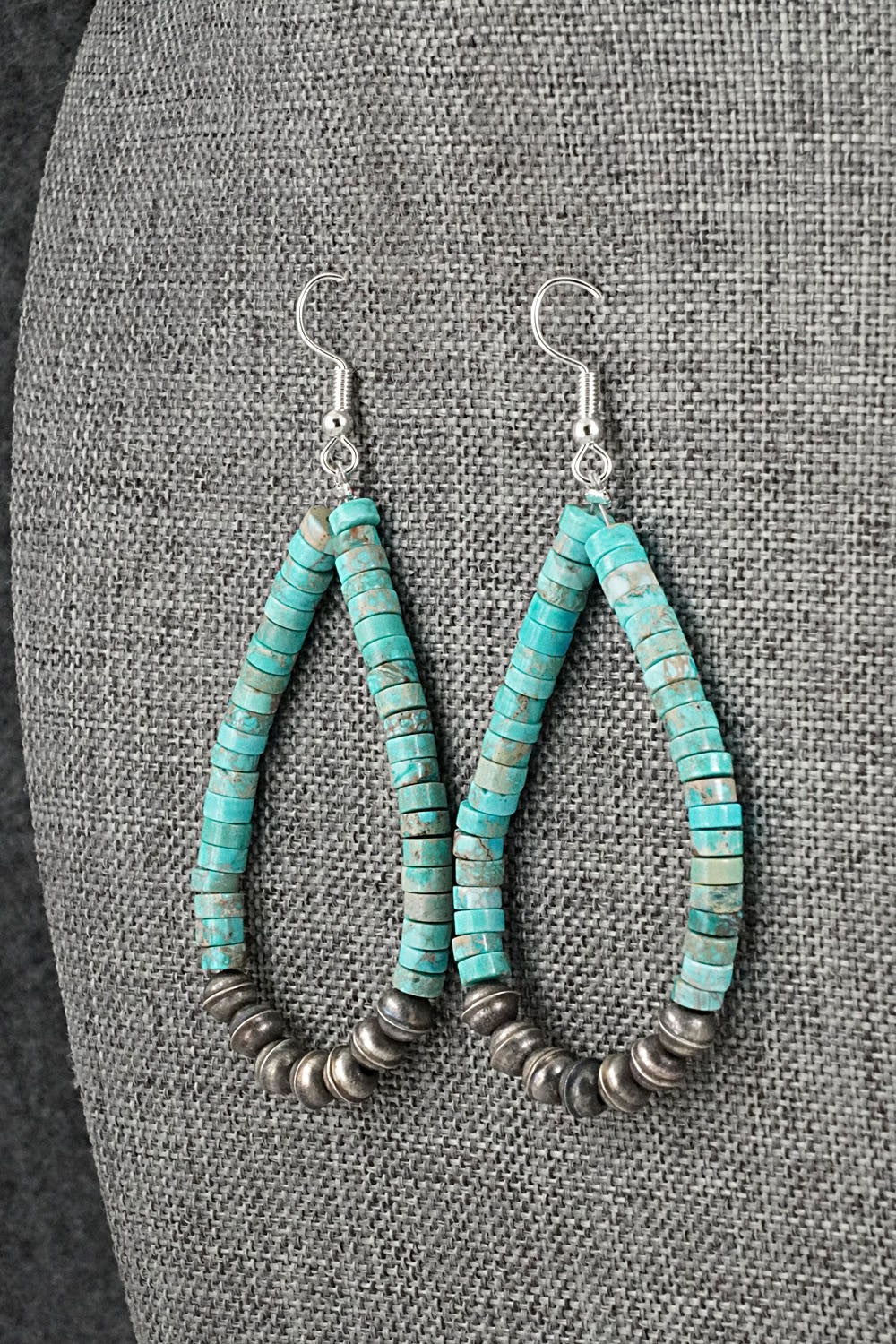 Turquoise & Sterling Silver Earrings - Quaylon Sam