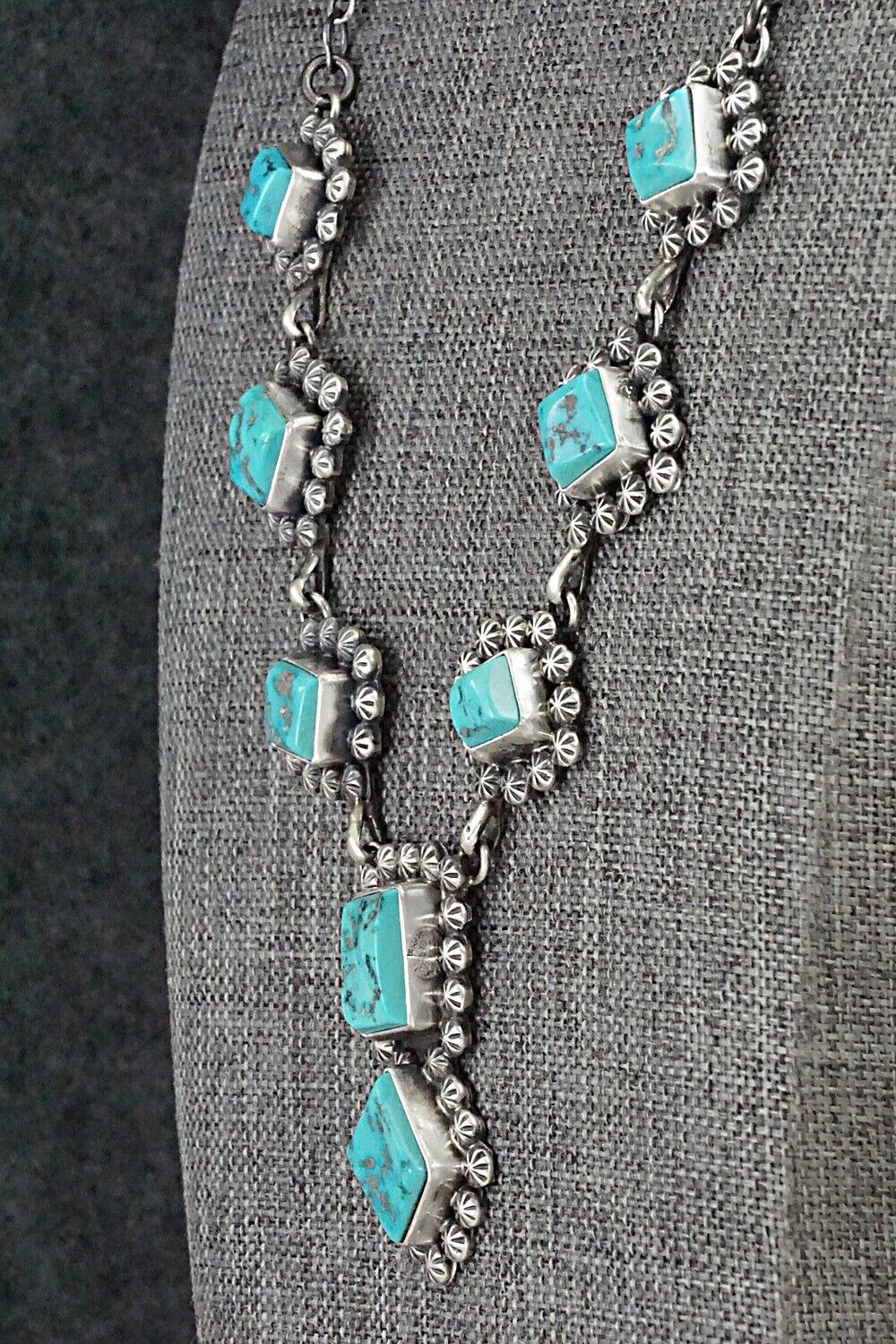 Turquoise & Sterling Silver Necklace - Paul Livingston