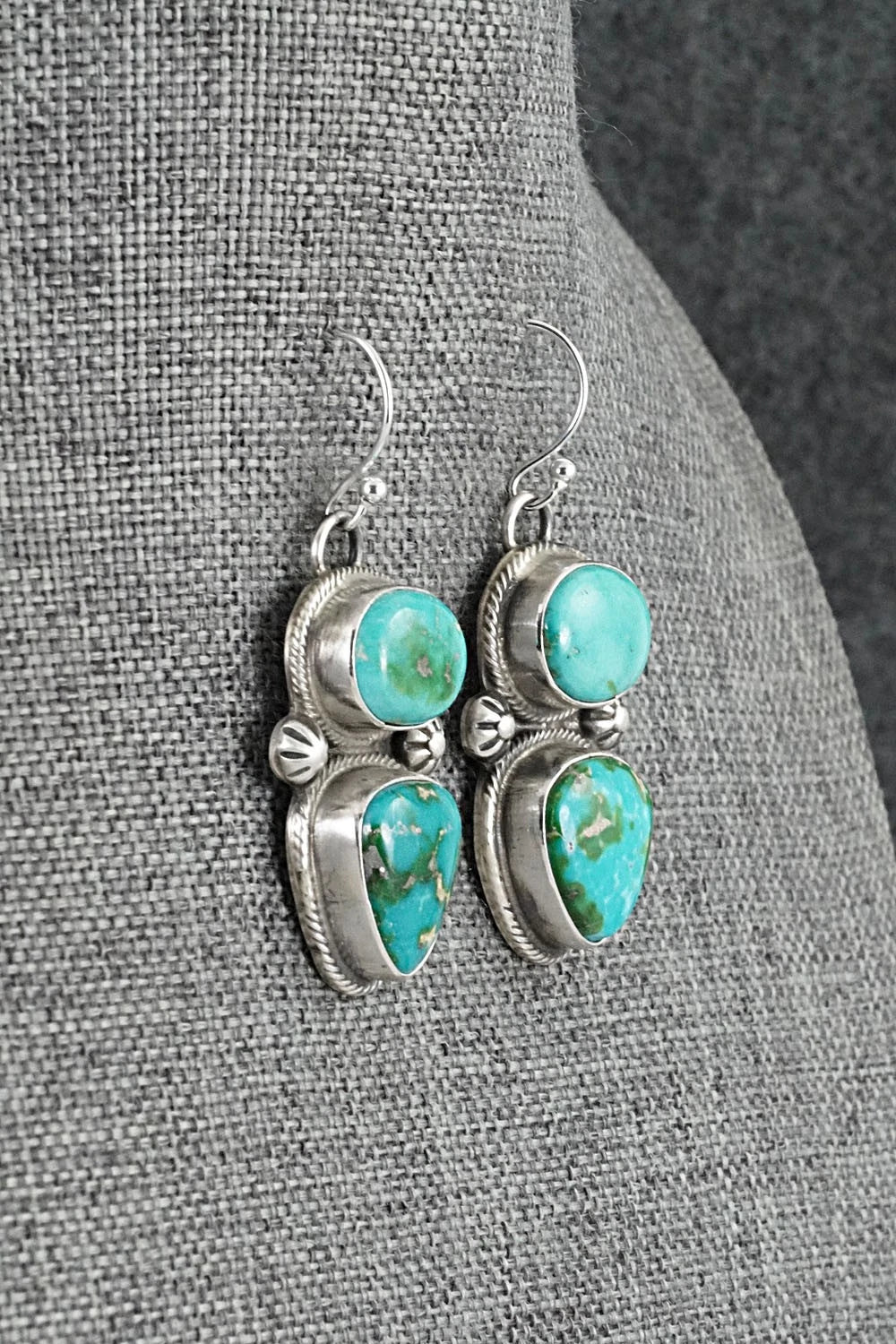 Turquoise & Sterling Silver Necklace and Earrings Set - Kathleen Livingston