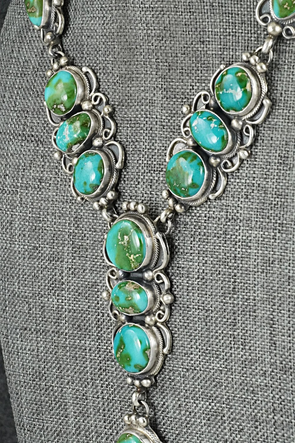 Turquoise & Sterling Silver Necklace and Earrings Set - Kathleen Livingston