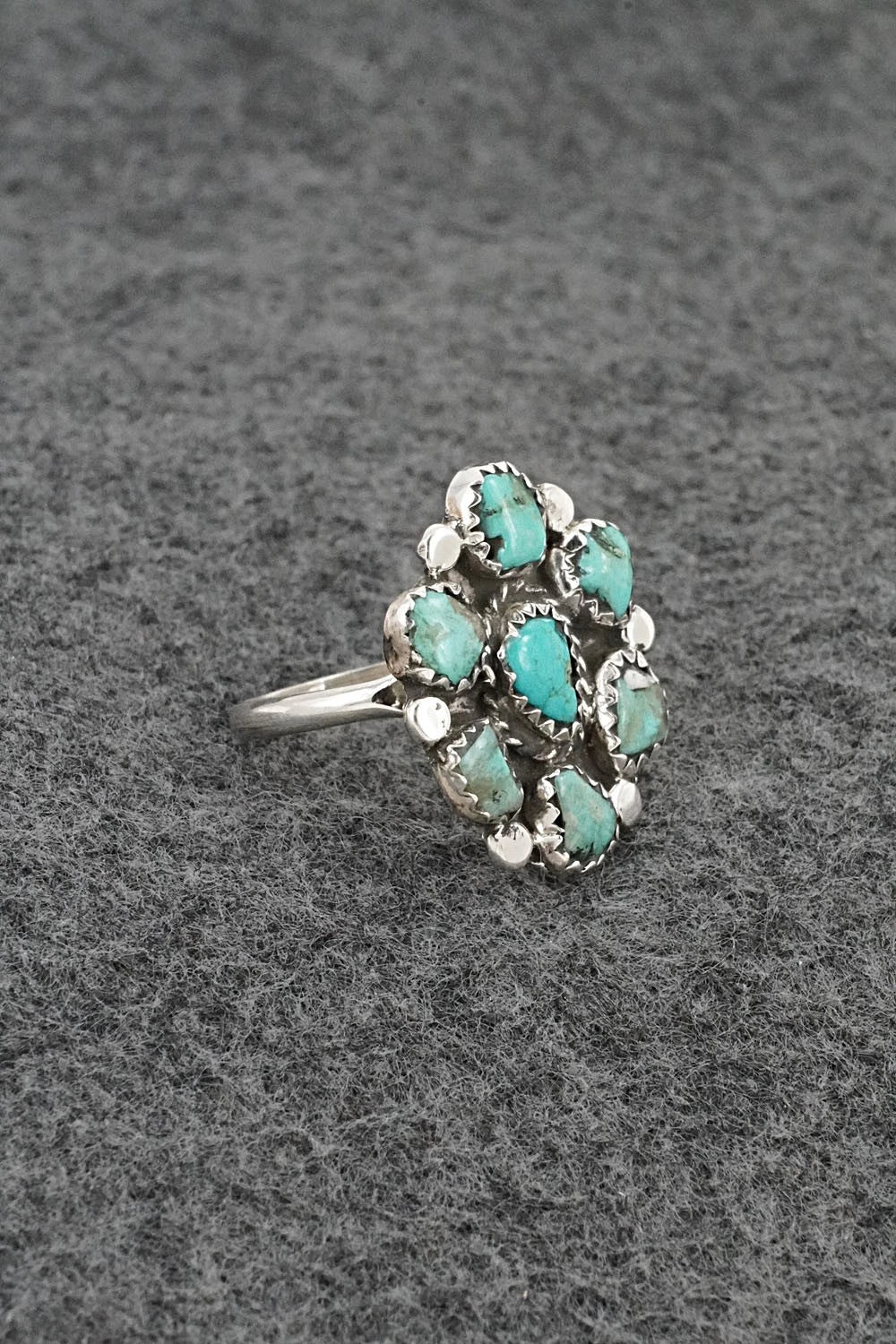 Turquoise & Sterling Silver Ring - Priscilla Reeder - Size 7.5