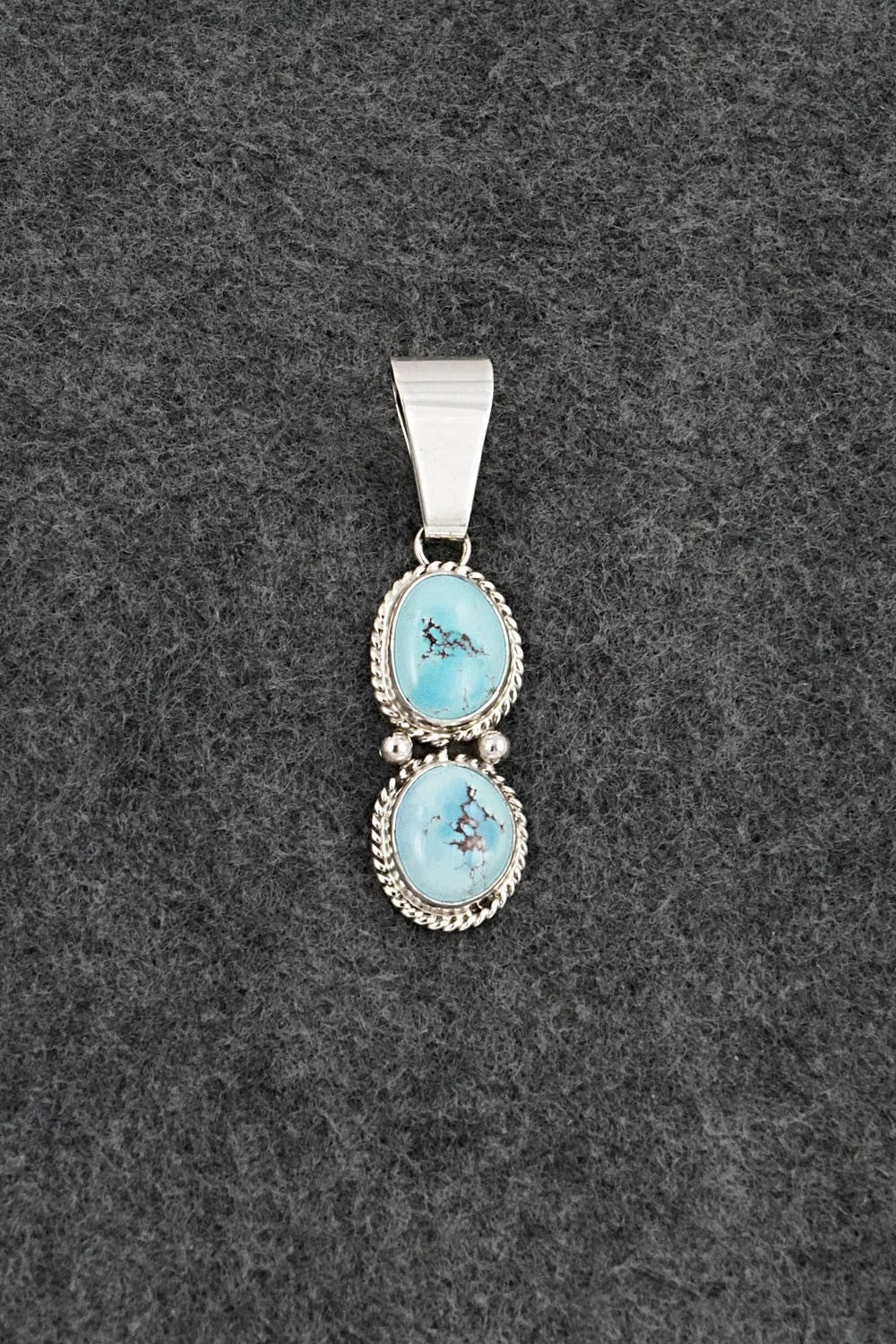 Turquoise & Sterling Silver Pendant - Eugene Gruber