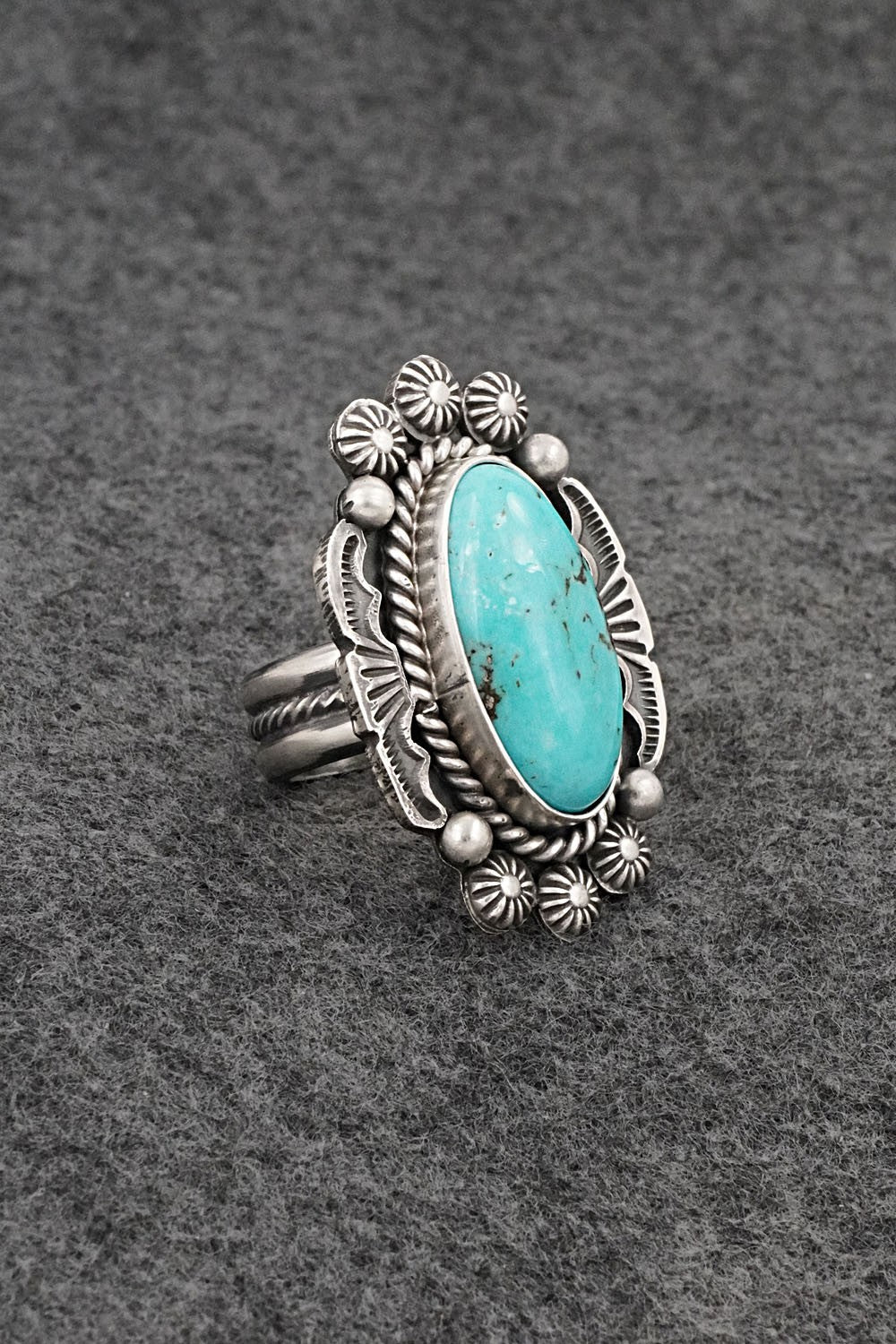 Turquoise & Sterling Silver Ring - Michael Calladitto - Size 7.5