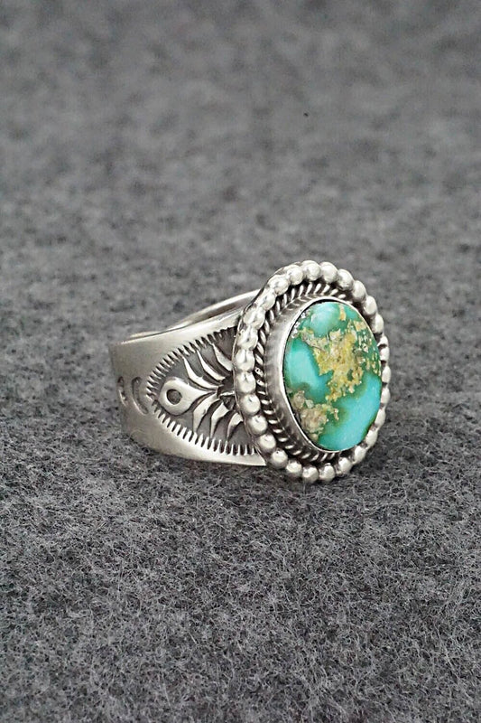 Turquoise & Sterling Silver Ring - Samuel Yellowhair - Size 10
