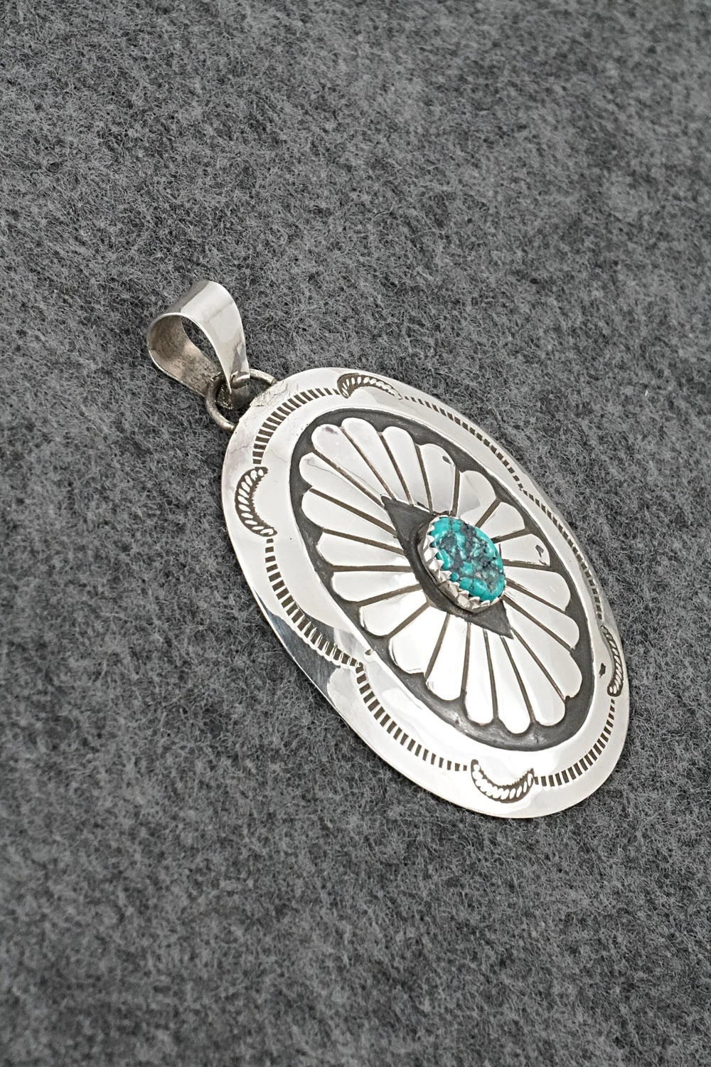 Turquoise & Sterling Silver Pendant - Joann Silver