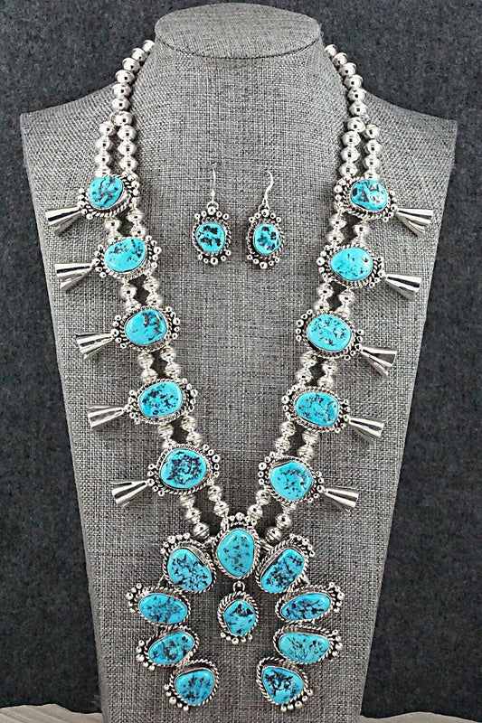 Turquoise & Sterling Silver Squash Blossom Set - Vernon Johnson