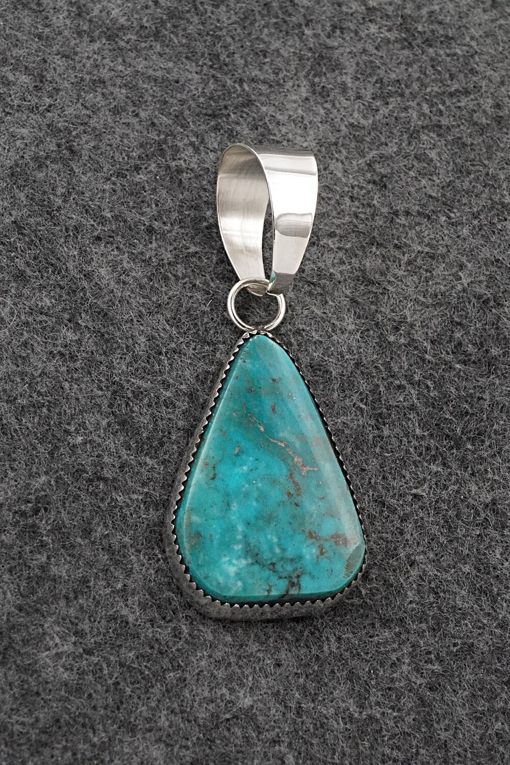 Turquoise and Sterling Silver Pendant - Leslie Nez