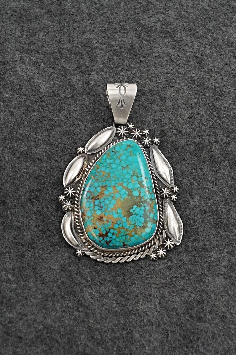 Turquoise & Sterling Silver Pendant - Raymond Delgarito