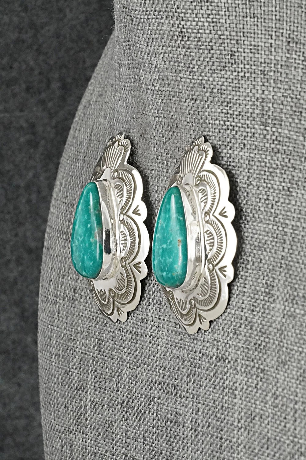 Turquoise & Sterling Silver Earrings - Arnold Blackgoat