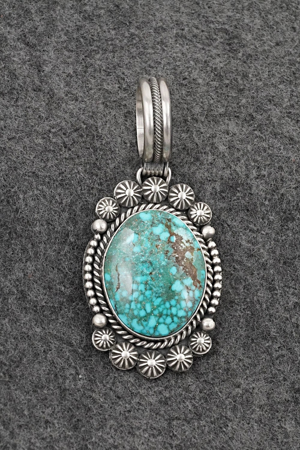 Turquoise & Sterling Silver Pendant - Michael Calladitto