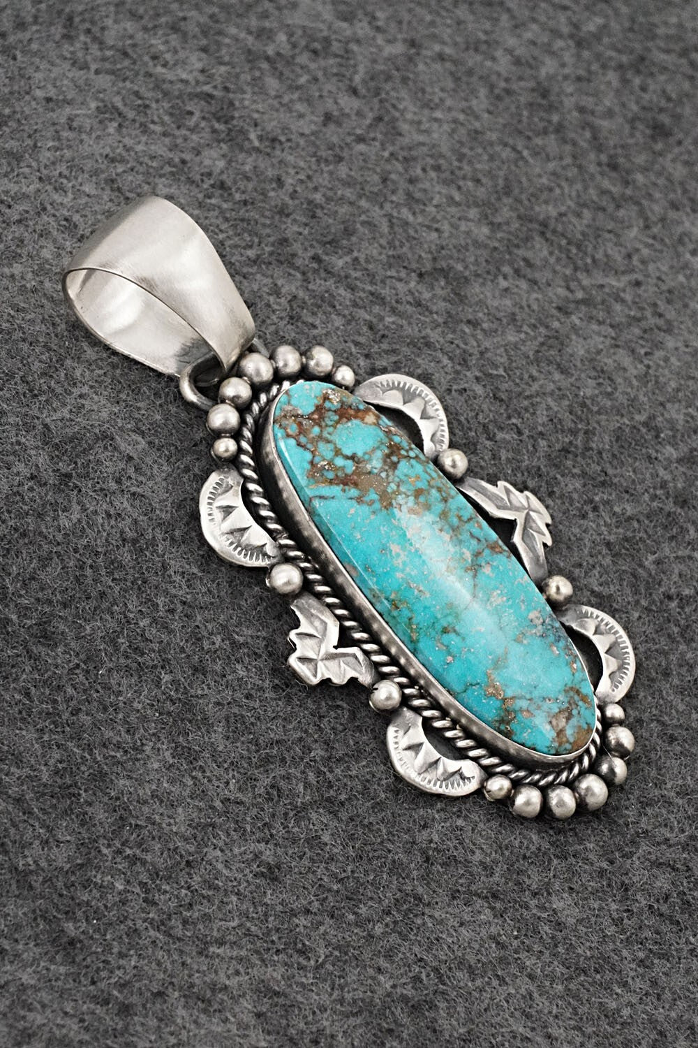 Turquoise & Sterling Silver Pendant - Paul Livingston