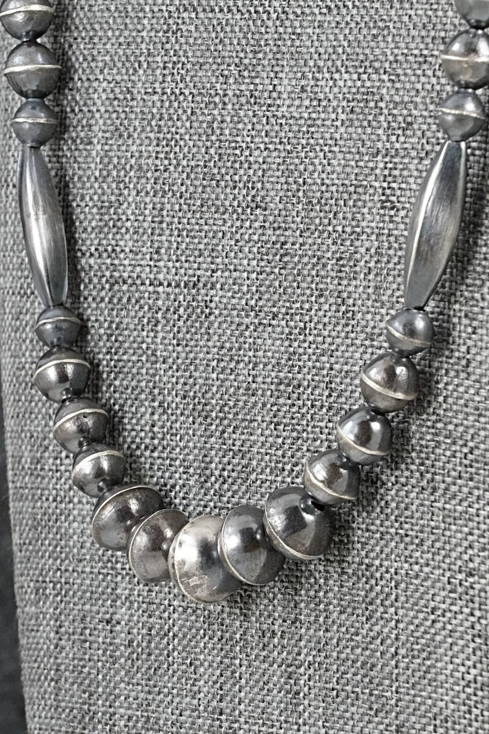 Sterling Silver Navajo Pearl Necklace 24" - Vintage