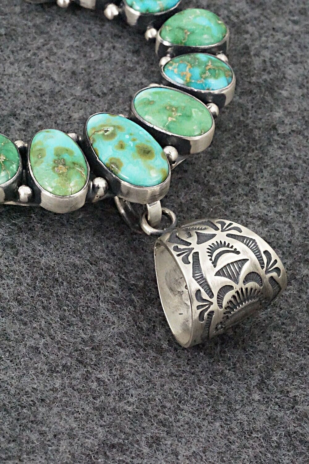 Turquoise & Sterling Silver Naja Pendant - Bernyse Chavez
