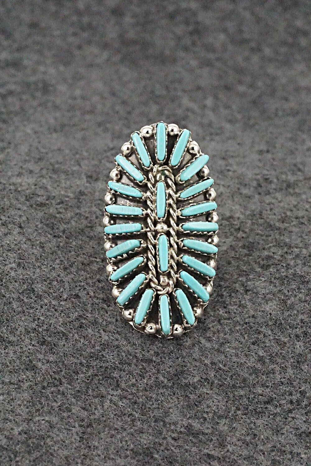 Turquoise & Sterling Silver Ring - Charlie John - Size 8