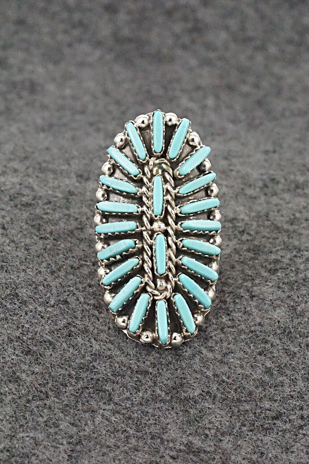 Turquoise & Sterling Silver Ring - Charlie John - Size 8