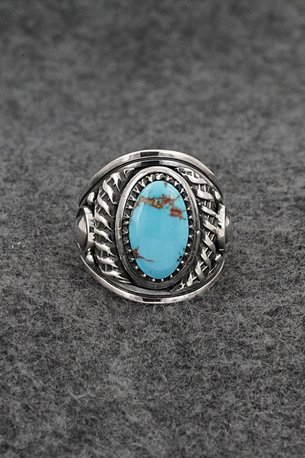 Turquoise & Sterling Silver Ring - Derrick Gordon - Size 7