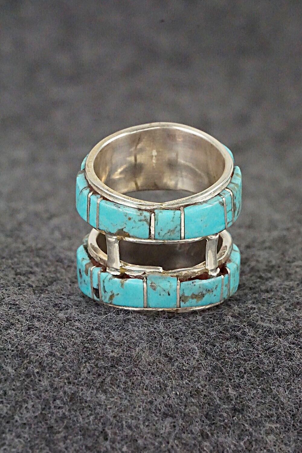 Turquoise & Sterling Silver Ring - Terrance Panteah - Size 6.5