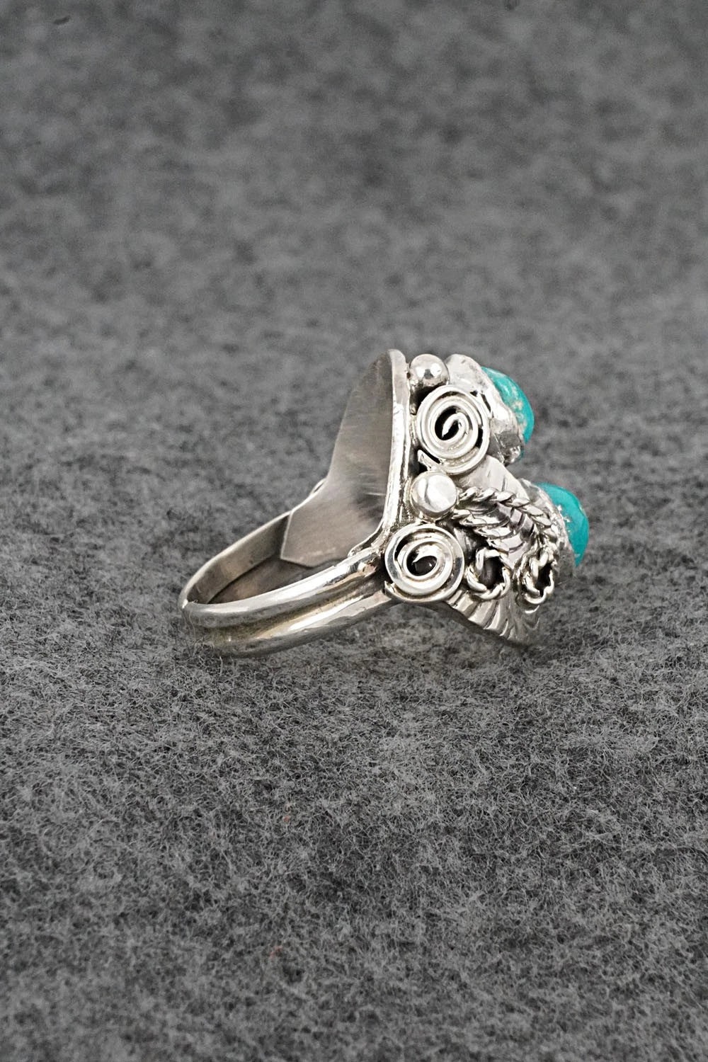 Turquoise & Sterling Silver Ring - Lauren Brown - Size 11.5