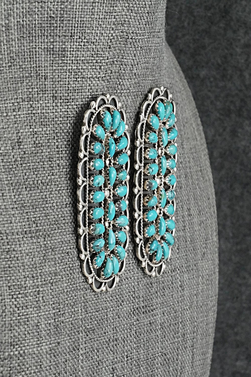 Turquoise & Sterling Silver Earrings - Gerald Mitchell