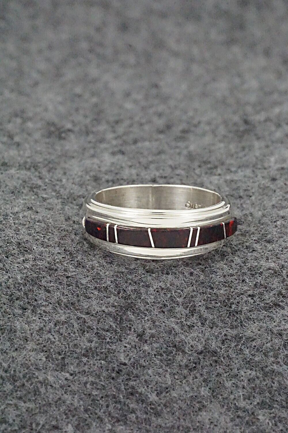 Onyx & Sterling Silver Inlay Ring - Wilbert Muskett Jr. - Size 7