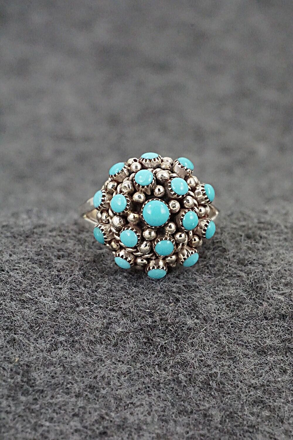 Turquoise & Sterling Silver Ring - Dickie Charlie - Size 7.75