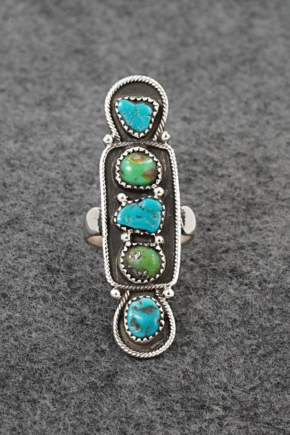 Turquoise & Sterling Silver Ring - Priscilla Reeder - Size 9