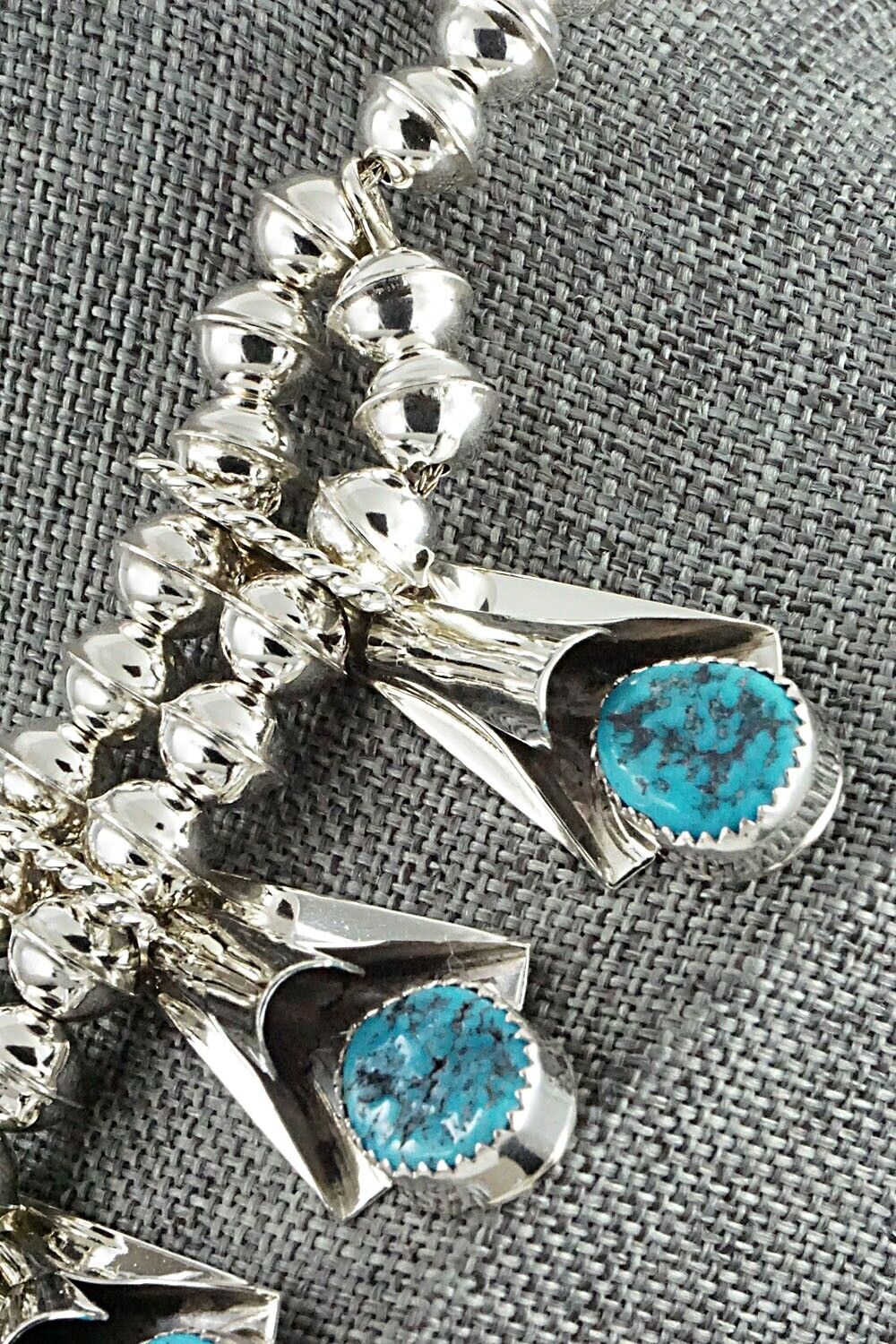 Turquoise & Sterling Silver Squash Blossom Set - Louise Yazzie