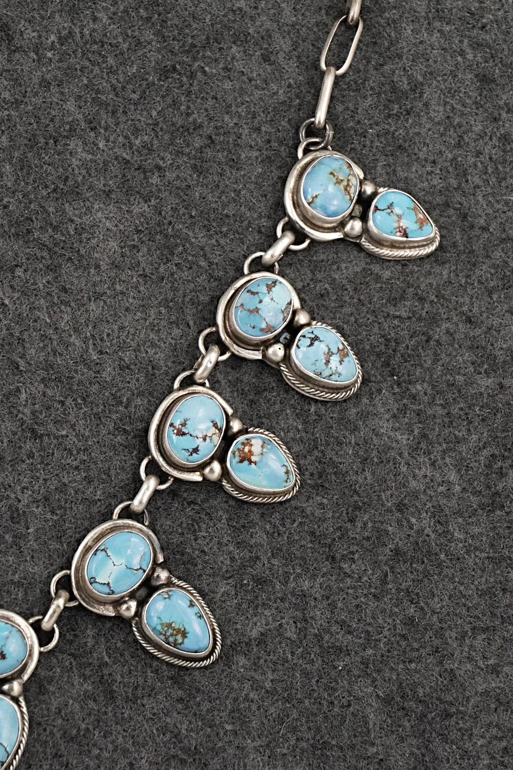 Turquoise & Sterling Silver Necklace and Earrings Set - Kathleen Livingston