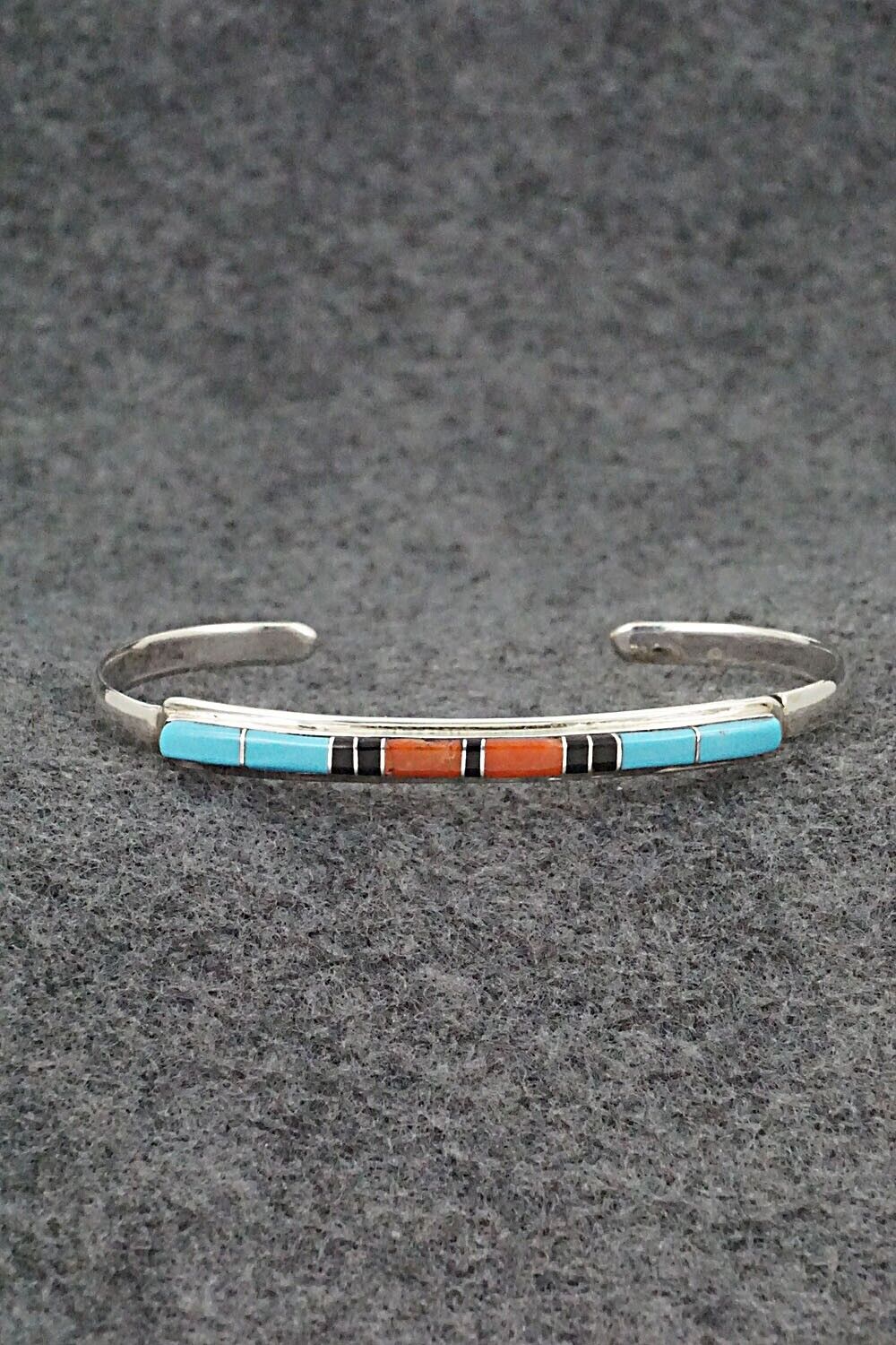 Multi Stone & Sterling Silver Inlay Bracelet - Roland Natachu