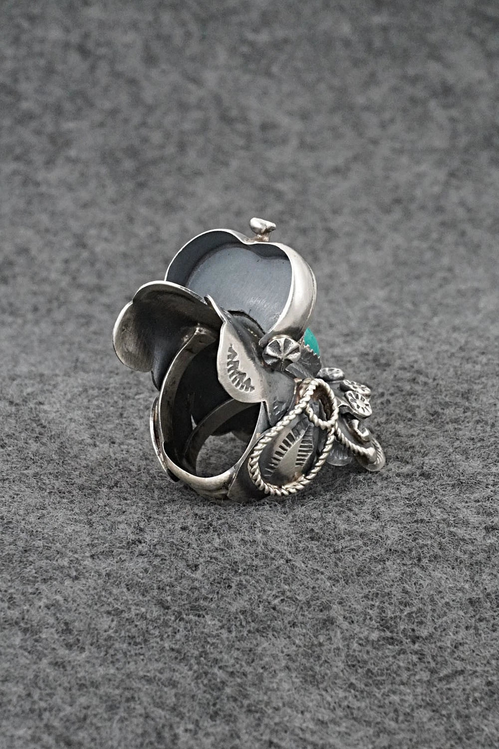 Turquoise & Sterling Silver Ring - Tim Yazzie - Size 7.5