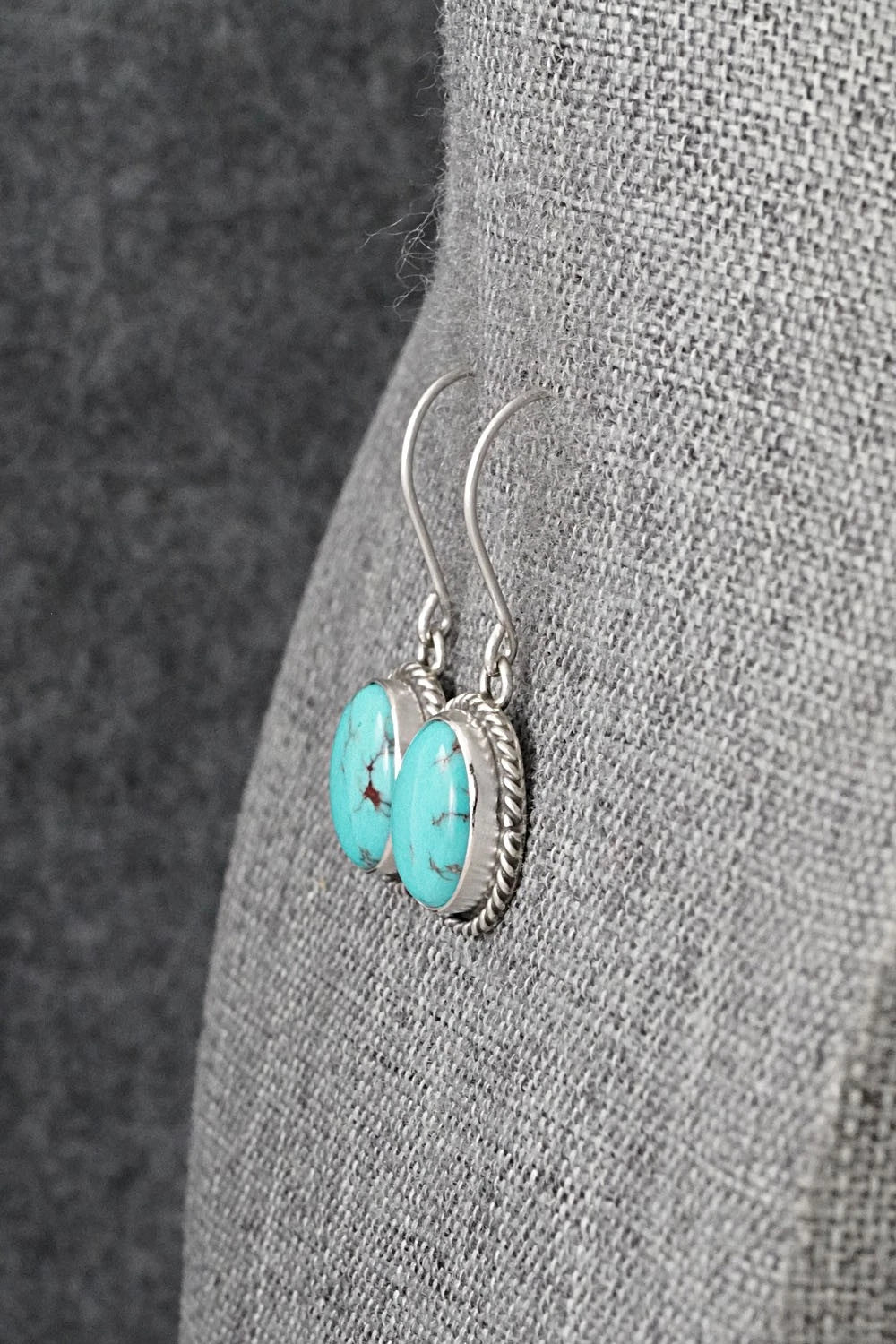Turquoise & Sterling Silver Earrings - Eugene Gruber