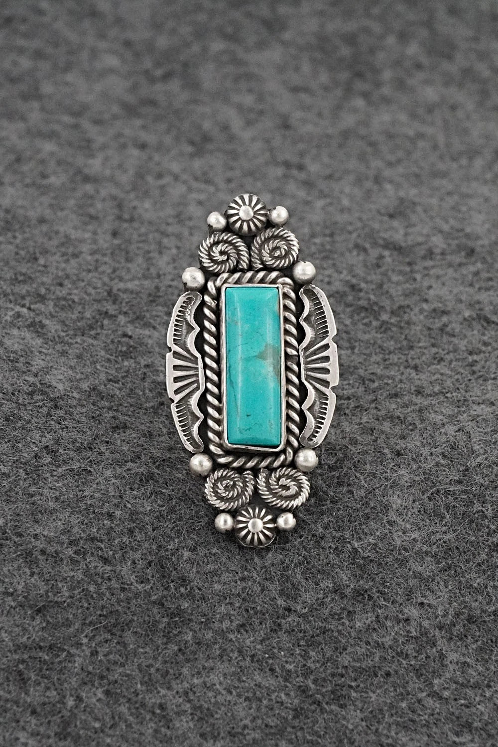 Turquoise & Sterling Silver Ring - Rosita Calladitto - Size 7