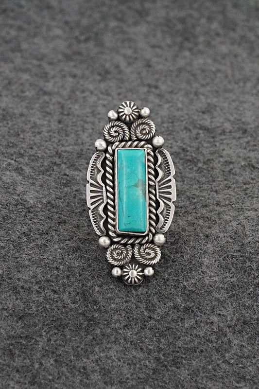 Turquoise & Sterling Silver Ring - Rosita Calladitto - Size 7