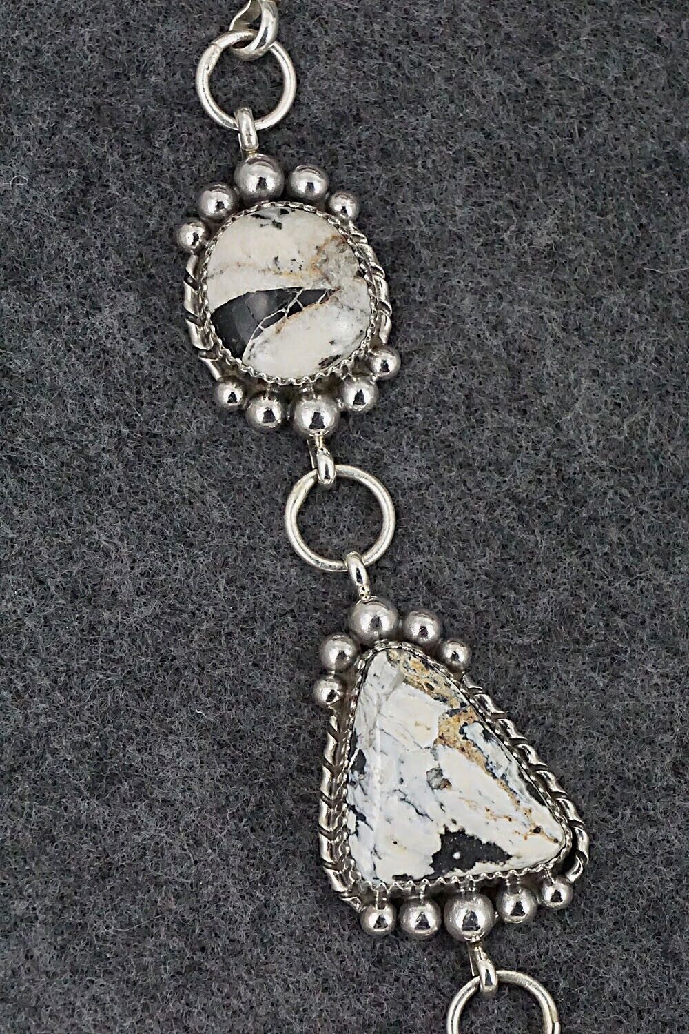 White Buffalo & Sterling Silver Necklace & Earrings Set - Alvin Joe