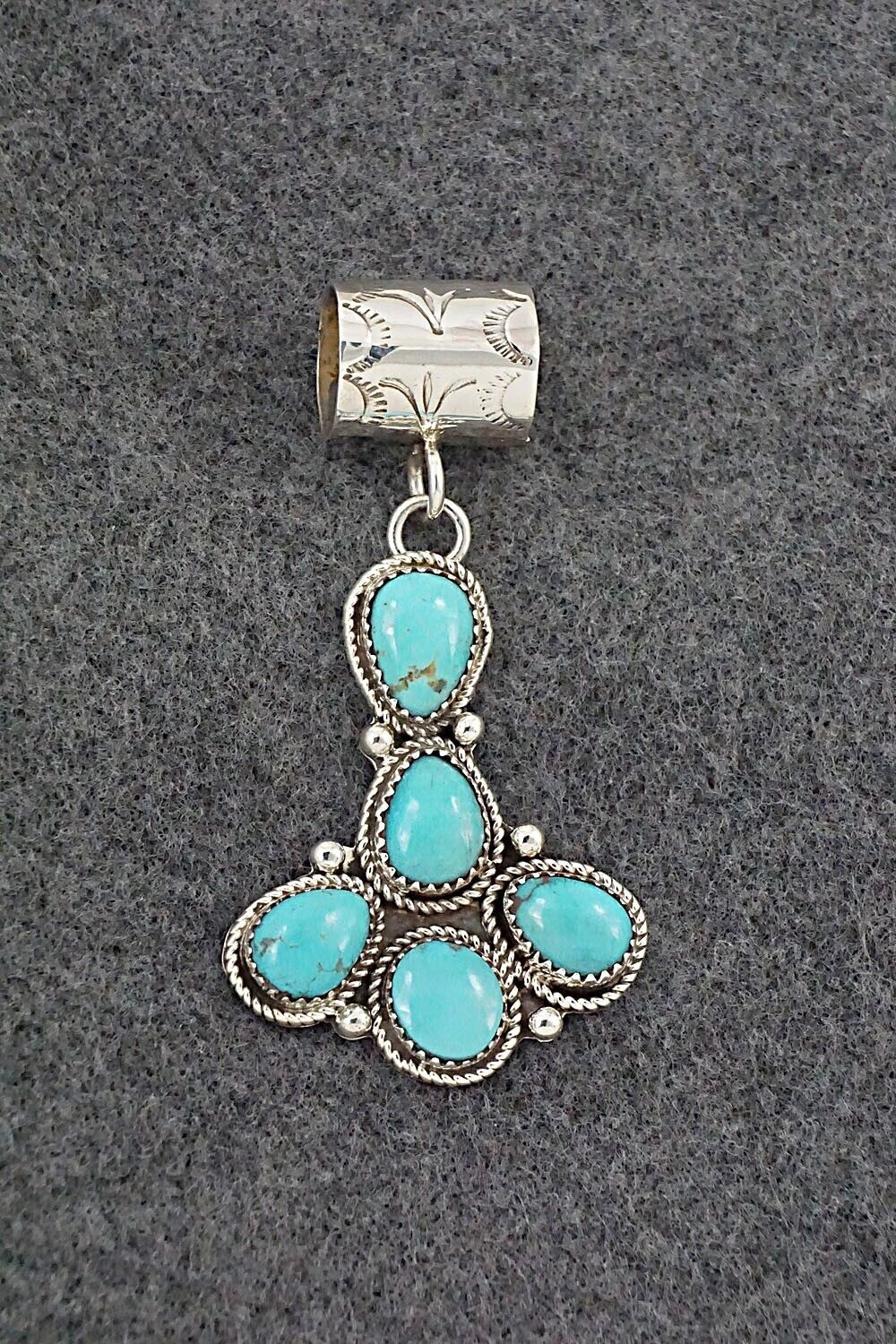 Turquoise & Sterling Silver Pendant - Ernest Hawthorne